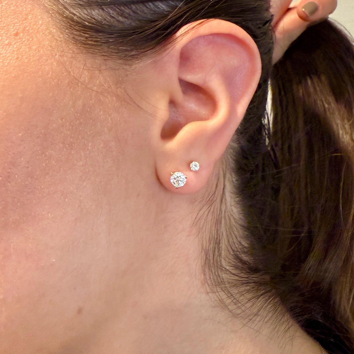 Lab Grown Diamond Earrings | 1 CTW Round Certified | .5 Carat Each Stud | 14K Gold Earring Studs | Gift for Her Wedding/Birthday/Anniversary