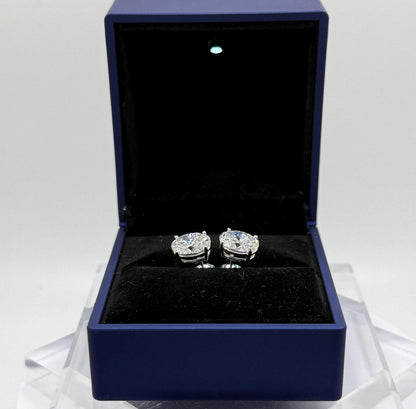 Oval 6 CT Certified Lab Grown Diamond Stud Earrings (3 CT Each)