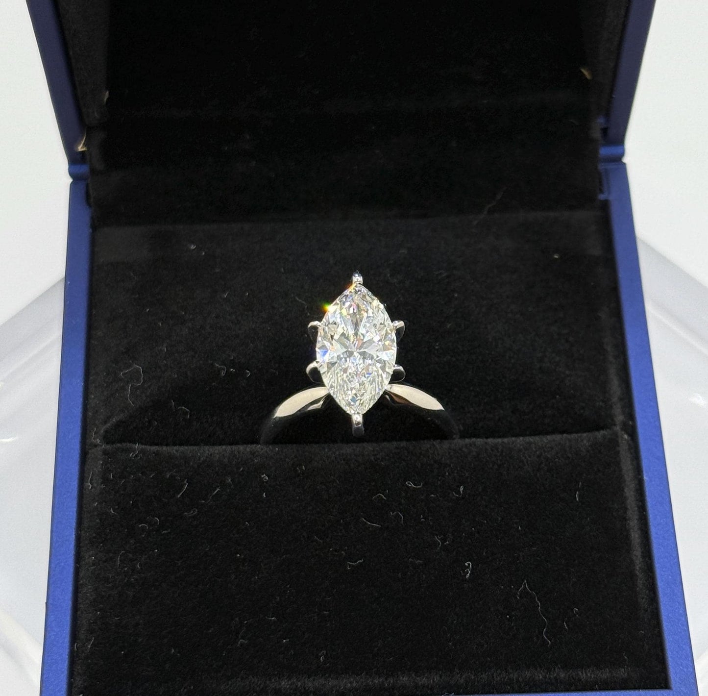 Marquise Engagement Ring, 3 CT Lab Grown Diamond Ring, 14K Gold Solitaire Ring, Certified Real Lab Created