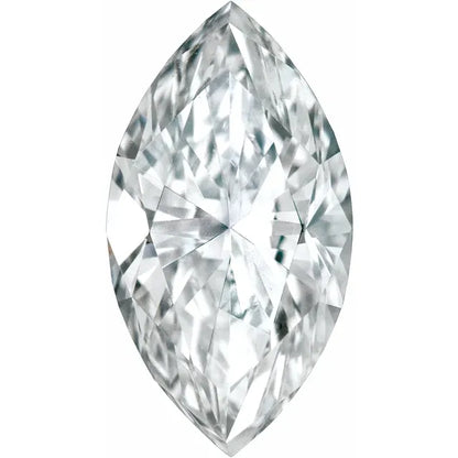 A single, clear, and brilliant diamond is shown against a white background.