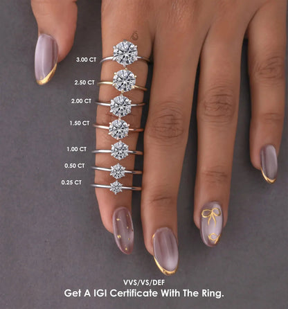 A close-up of a person's hand with a ring on the finger, displaying the ring sizes in centimeters.