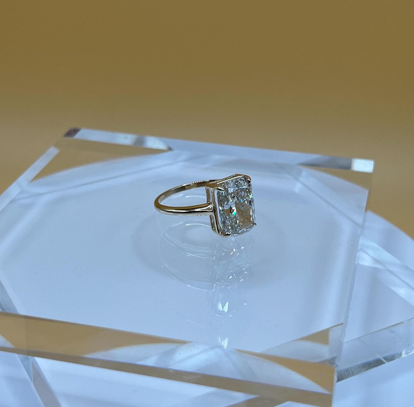 Engagement Ring, 6 CT Cushion Lab Grown Diamond Ring, 14K Gold Elongated Cushion Solitaire Ring, Certified Real Lab Created