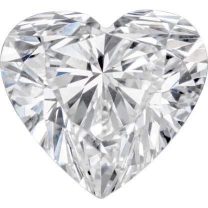 A large, clear, and brilliant diamond in the shape of a heart.