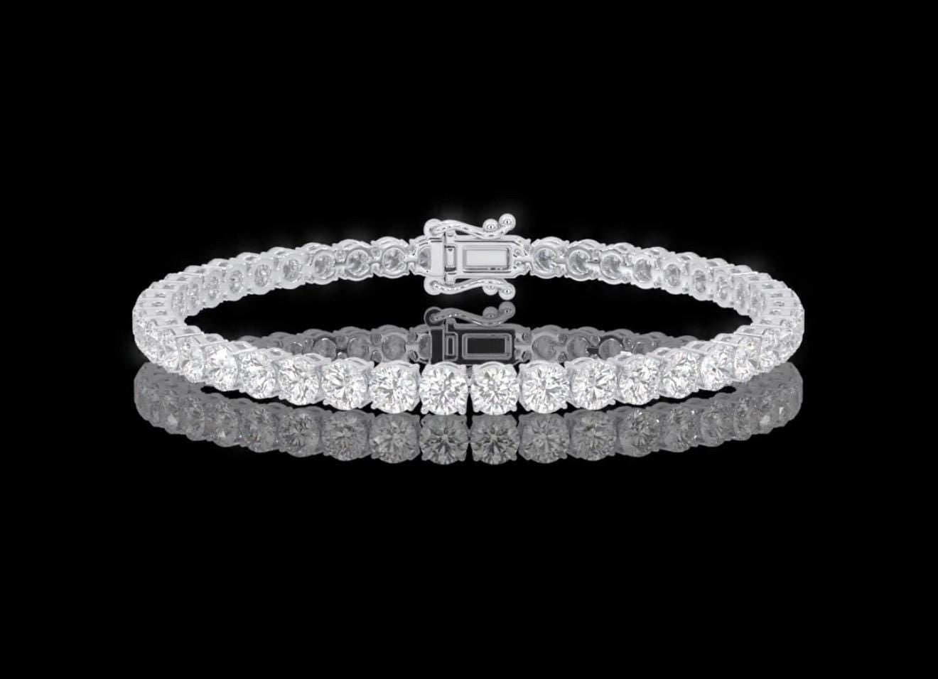 10 Ct Lab Grown Diamond Tennis Bracelet: 14K White Gold, 7 Inch
