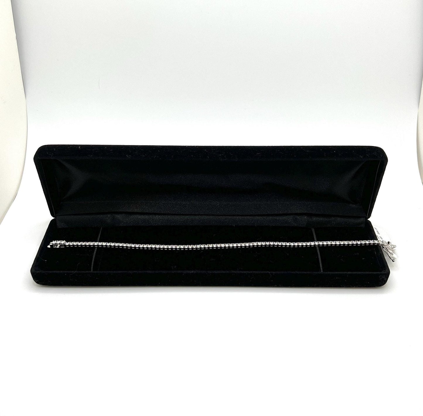 4 Ct Lab Grown Diamond Tennis Bracelet: 14K White Gold Eternity Bracelet - 8"