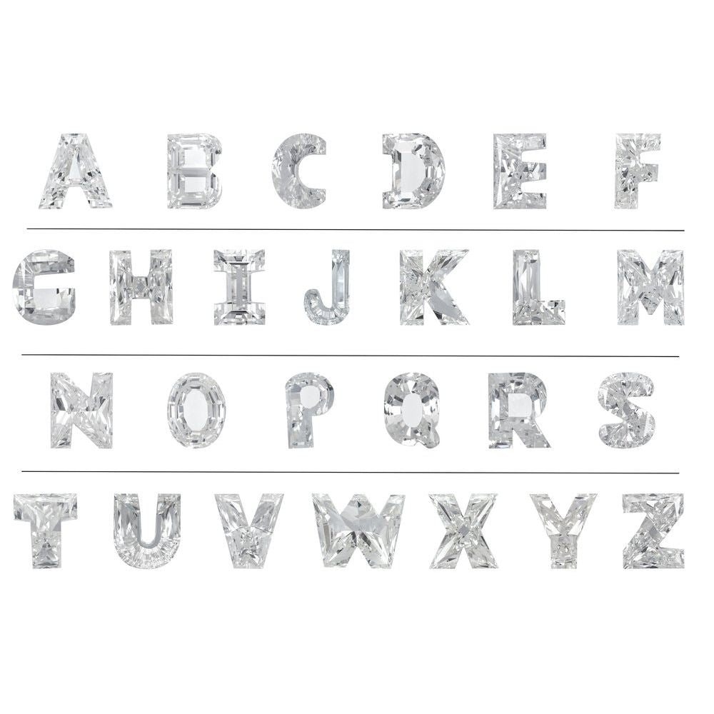 a collection of letters, numbers, and symbols made of diamonds, arranged in a grid-like pattern.