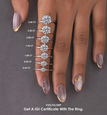 A close-up of a person's hand with a ring on the finger, displaying the ring sizes in centimeters.