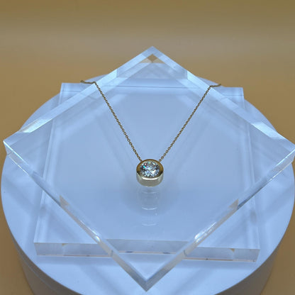 3 CT Certified Lab Grown Diamond Bezel Solitaire Necklace