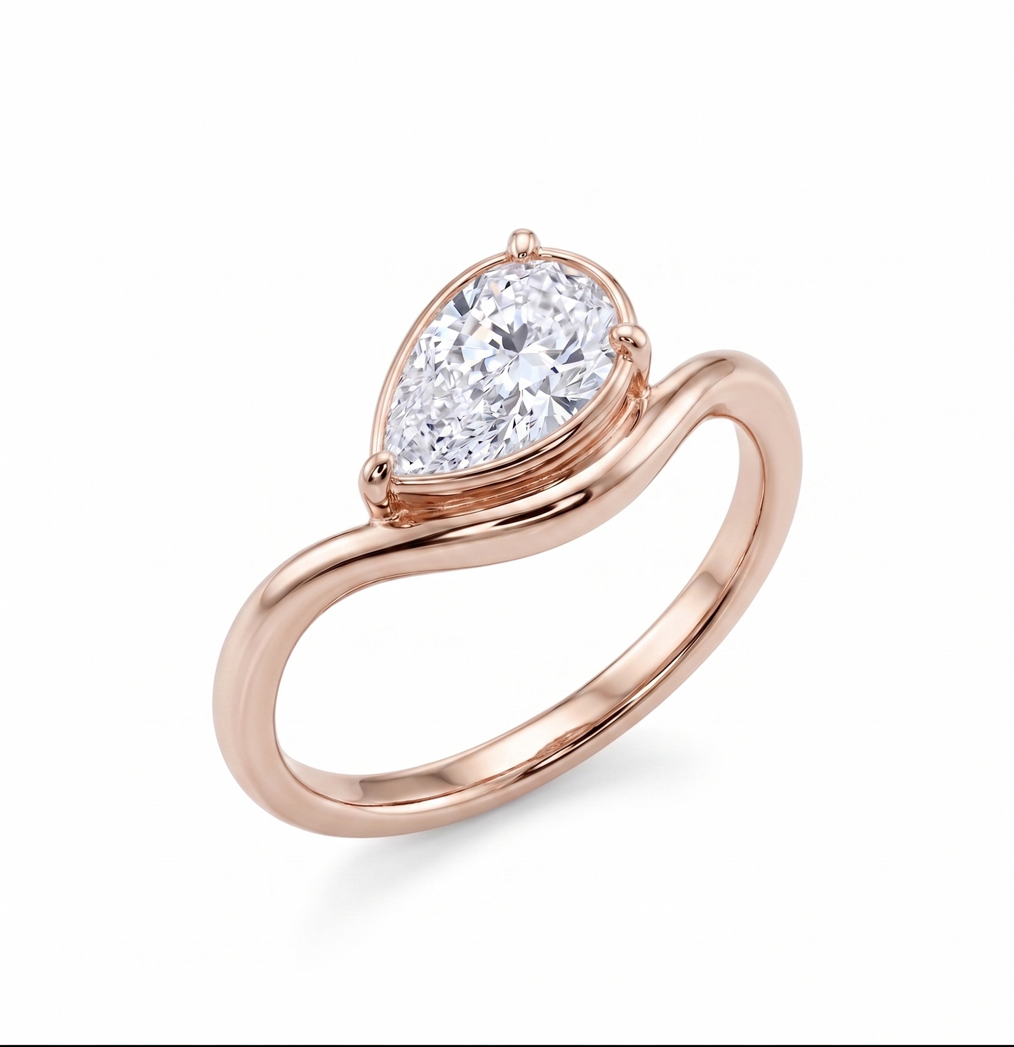 Pear Shaped Pinky Ring • Certified Lab Grown Diamond • 0.75 CT • 14K Gold