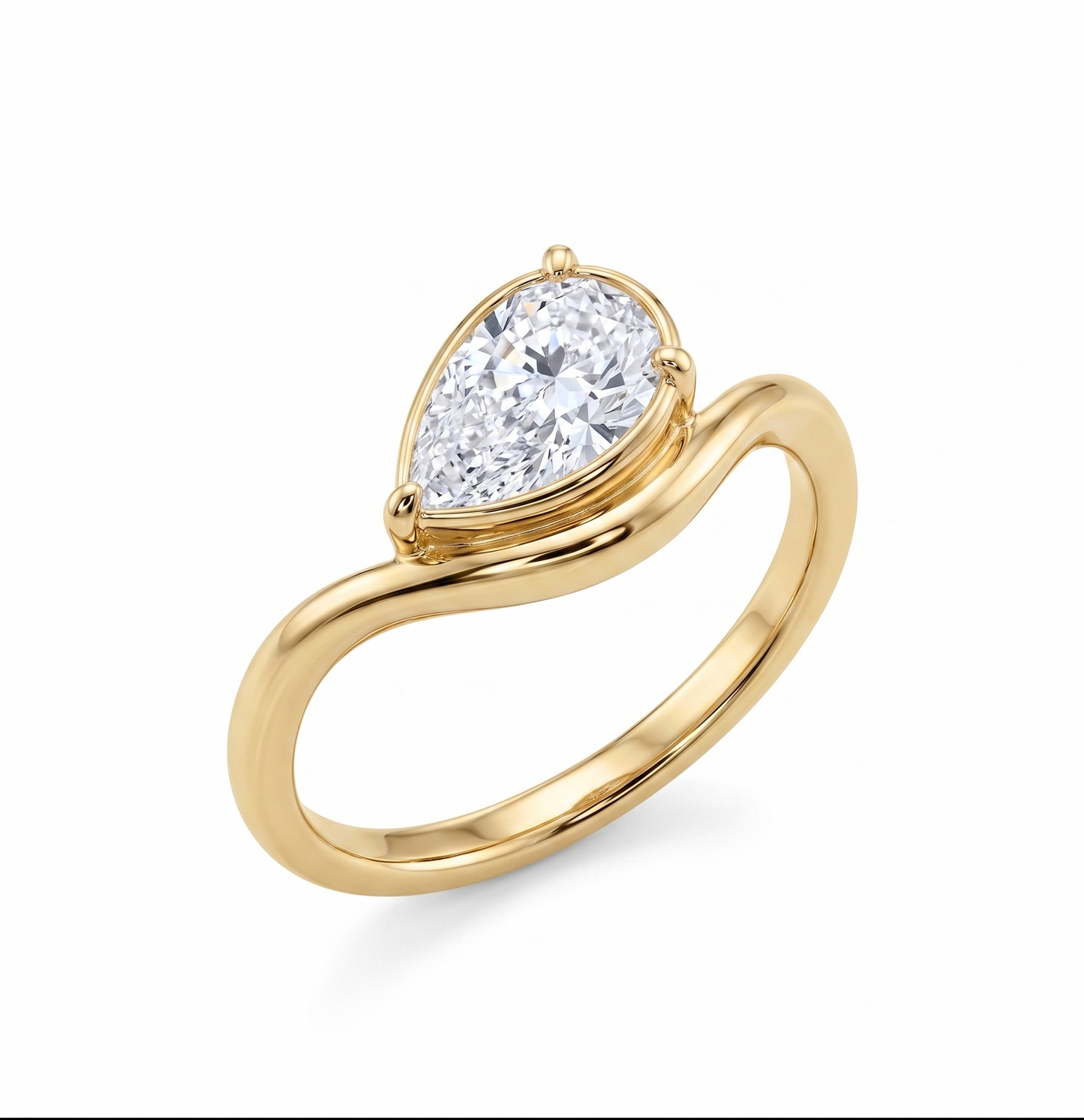 Pear Shaped Pinky Ring • Certified Lab Grown Diamond • 0.75 CT • 14K Gold