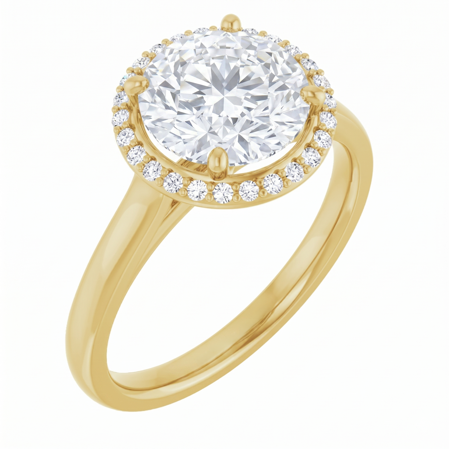 Halo 2 Carat Round Engagement Ring | Certified Lab Grown Diamond