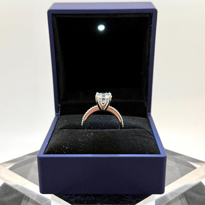 Pavé 2 CT Round Certified Lab Grown Diamond Engagement Ring