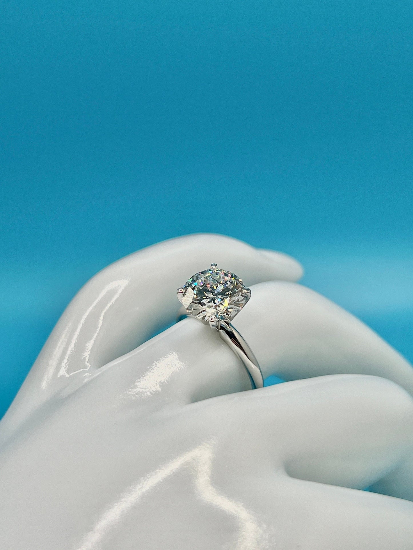 Engagement Ring, 7 CT Round Lab Grown Diamond Ring, 14K Gold Solitaire Ring, Certified Real Lab Created