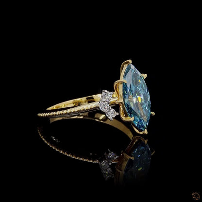 RARE Blue Marquise 2 CT Certified Lab Grown Diamond
