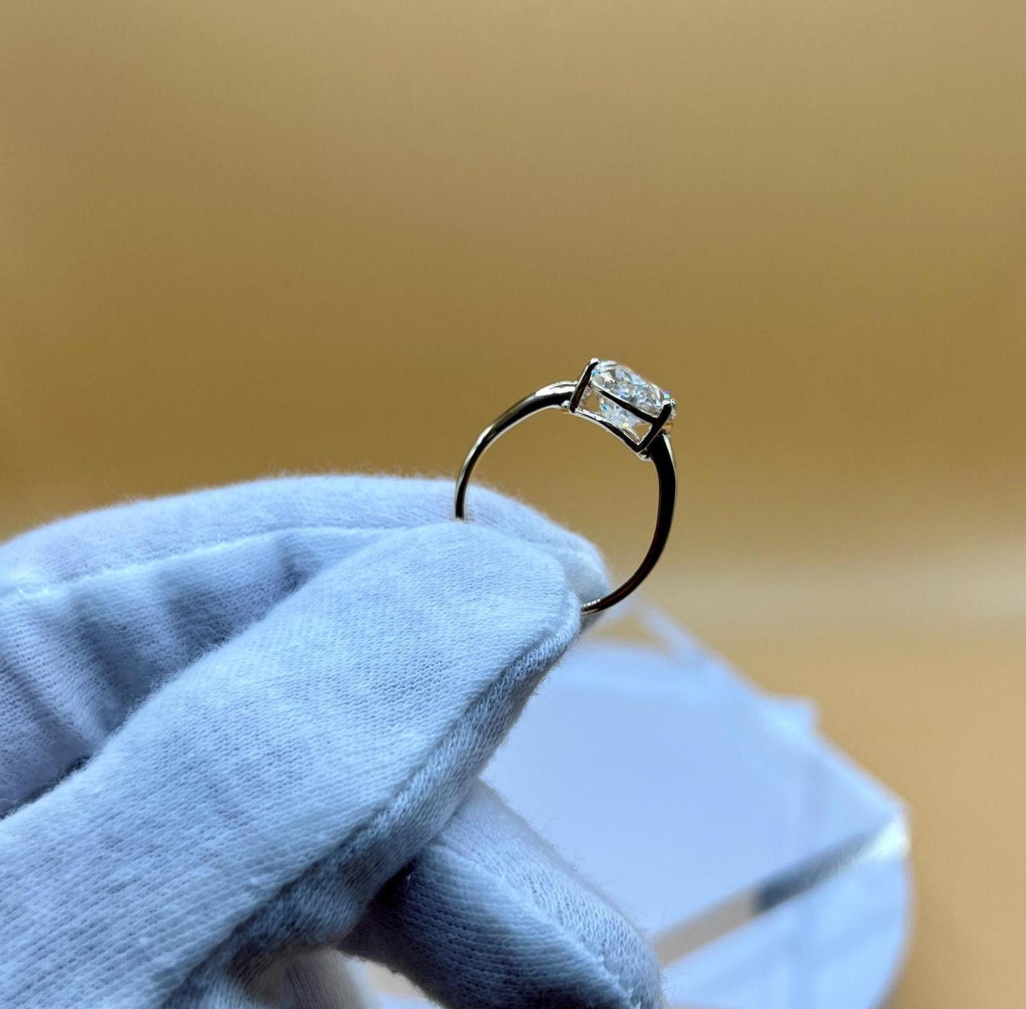 Engagement Ring, 6 CT Oval Lab Grown Diamond Ring, 14K Gold Solitaire Ring, Certified Real Lab Created