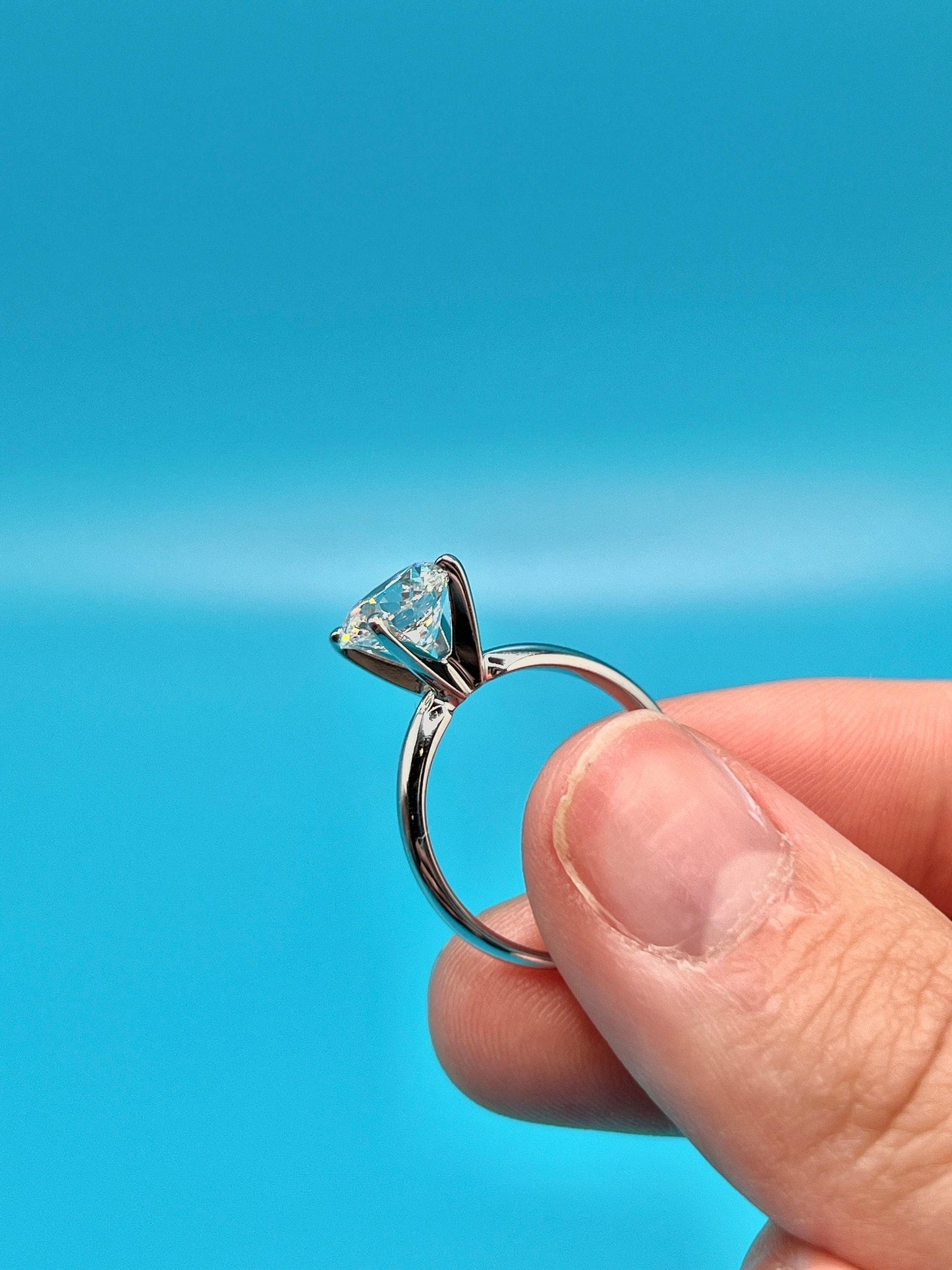 Lab Grown Diamond Engagement Ring | 2 CT Round Certified | 14K Gold Solitaire | Gift for Her Proposal/Wedding/Birthday/Anniversary