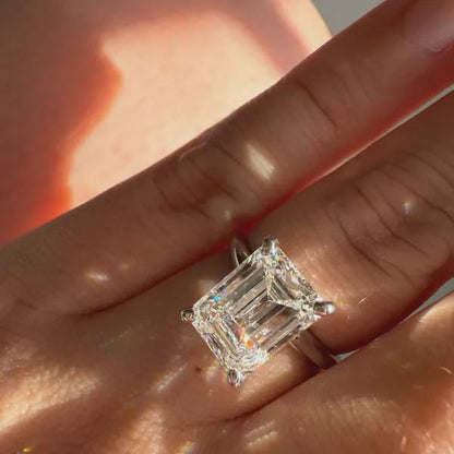 4 CT Emerald Cut Certified Lab Grown Diamond Engagement Ring