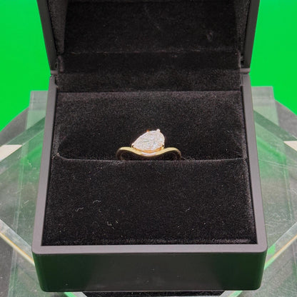 Pear Shaped Pinky Ring • Certified Lab Grown Diamond • 0.75 CT • 14K Gold