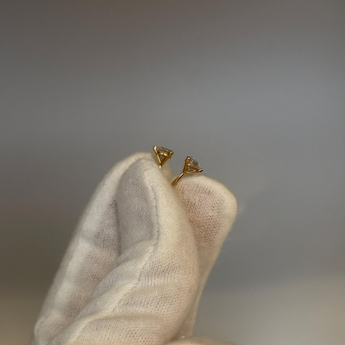 Lab Grown Diamond Earrings | 1 CTW Round Certified | .5 Carat Each Stud | 14K Gold Earring Studs | Gift for Her Wedding/Birthday/Anniversary