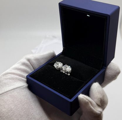Oval 4 CT Certified Lab Grown Diamond Stud Earrings (2 CT Each)