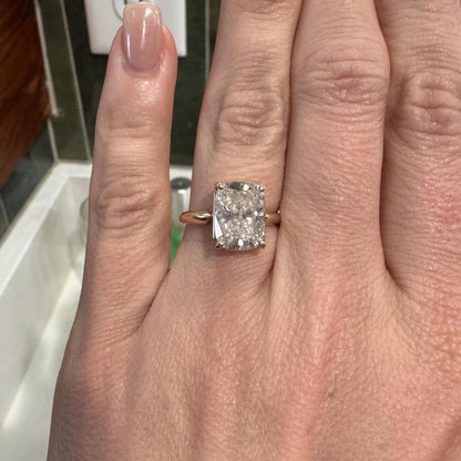 5 CT Elongated Cushion Certified Lab Grown Diamond Engagement Ring