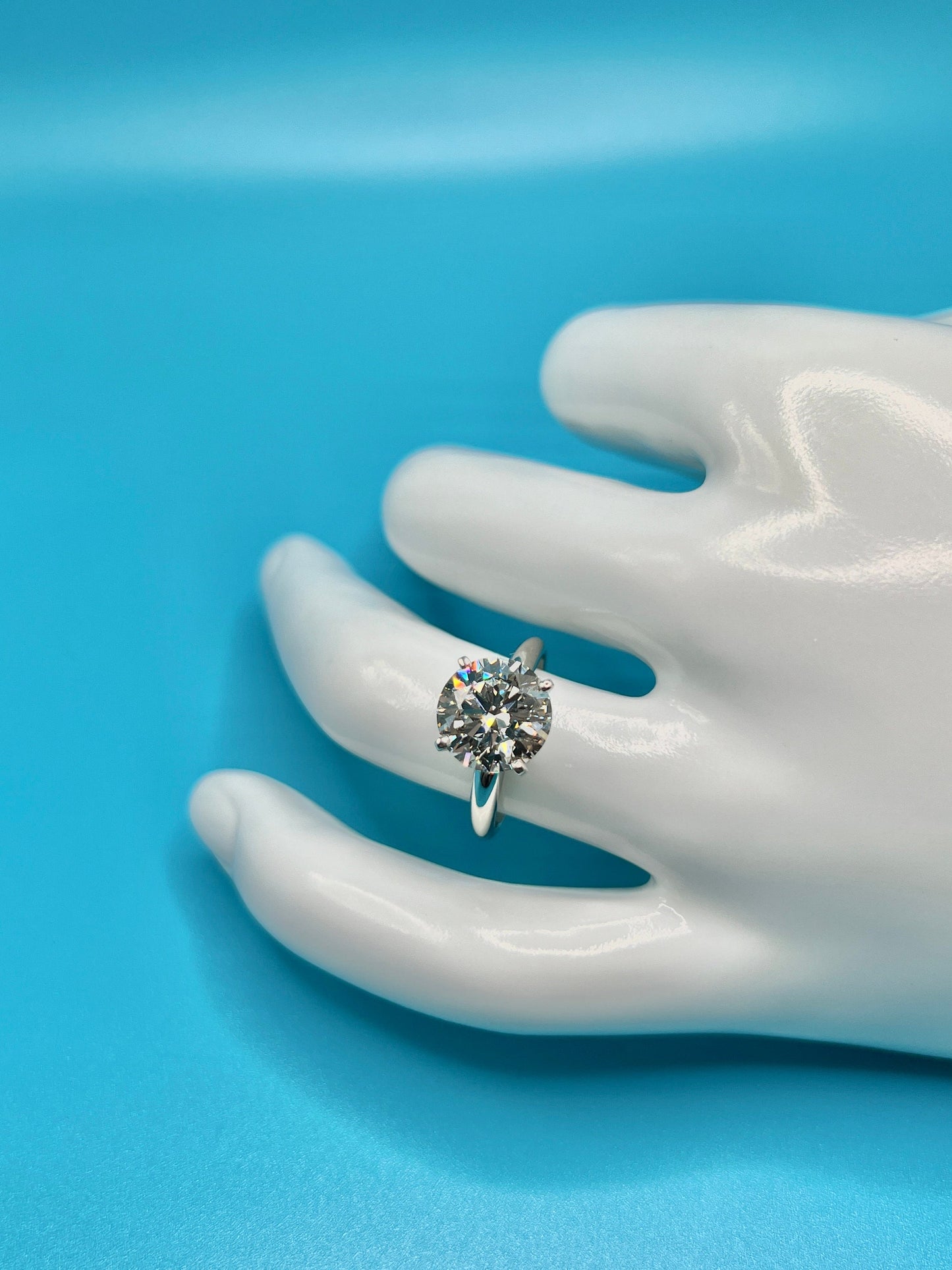 Engagement Ring, 6 CT Round Lab Grown Diamond Ring, 14K Gold Solitaire Ring, Certified Real Lab Created