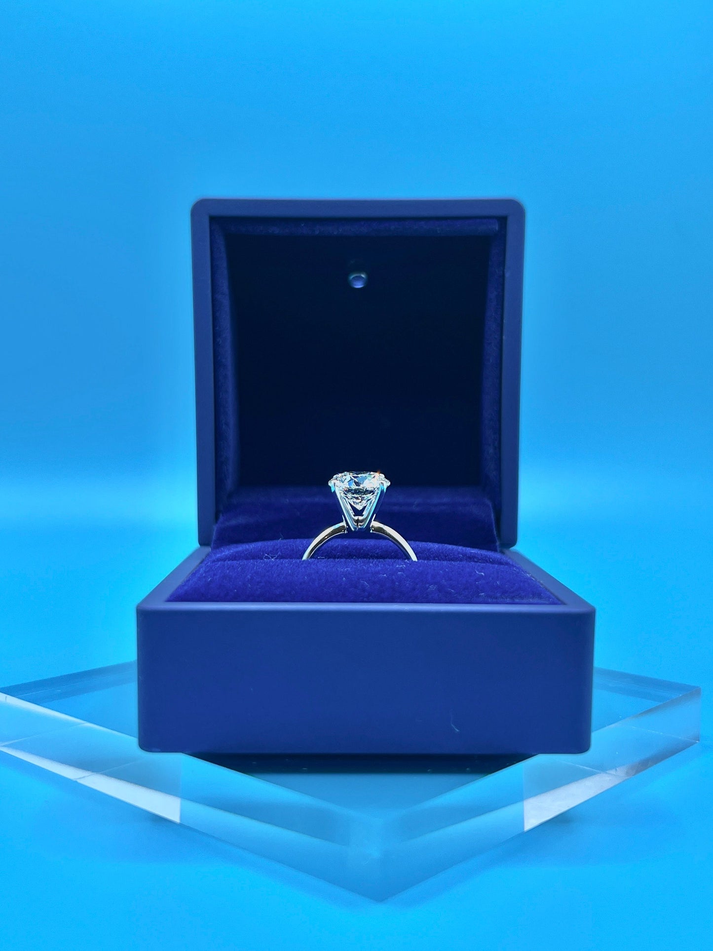 Engagement Ring, 6 CT Round Lab Grown Diamond Ring, 14K Gold Solitaire Ring, Certified Real Lab Created