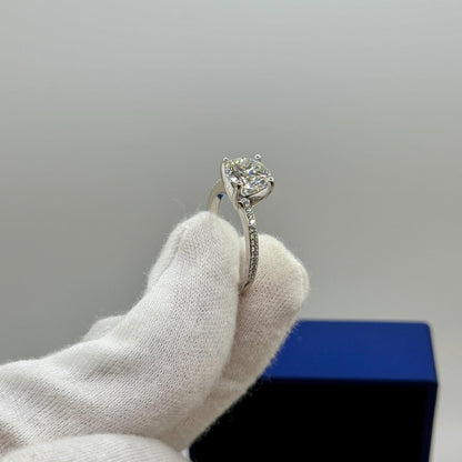 Pavé 2 CT Round Certified Lab Grown Diamond Engagement Ring