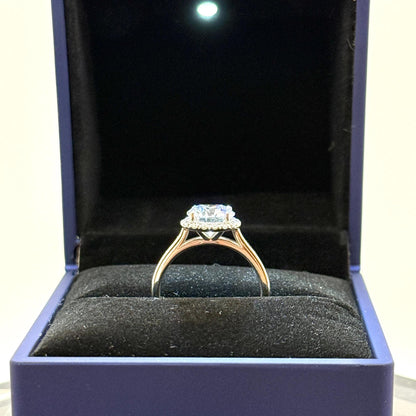 Halo 2 Carat Round Engagement Ring | Certified Lab Grown Diamond