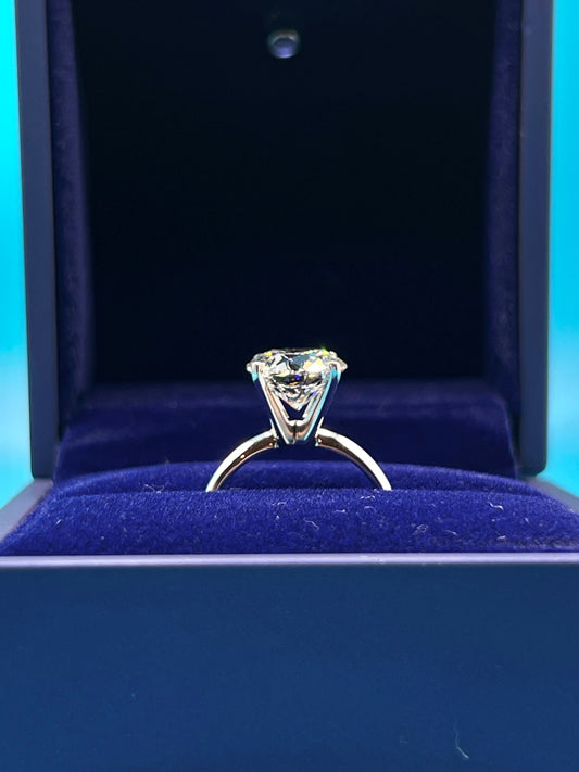 Engagement Ring, 5 CT Round Lab Grown Diamond Ring, 14K Gold Solitaire Ring, Certified Real Lab Created