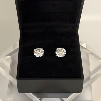 6 CT Round Certified Lab Grown Diamond Stud Earrings (3 CT Each)