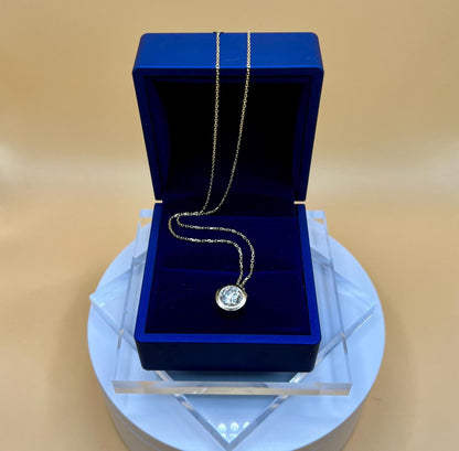 3 CT Certified Lab Grown Diamond Bezel Solitaire Necklace