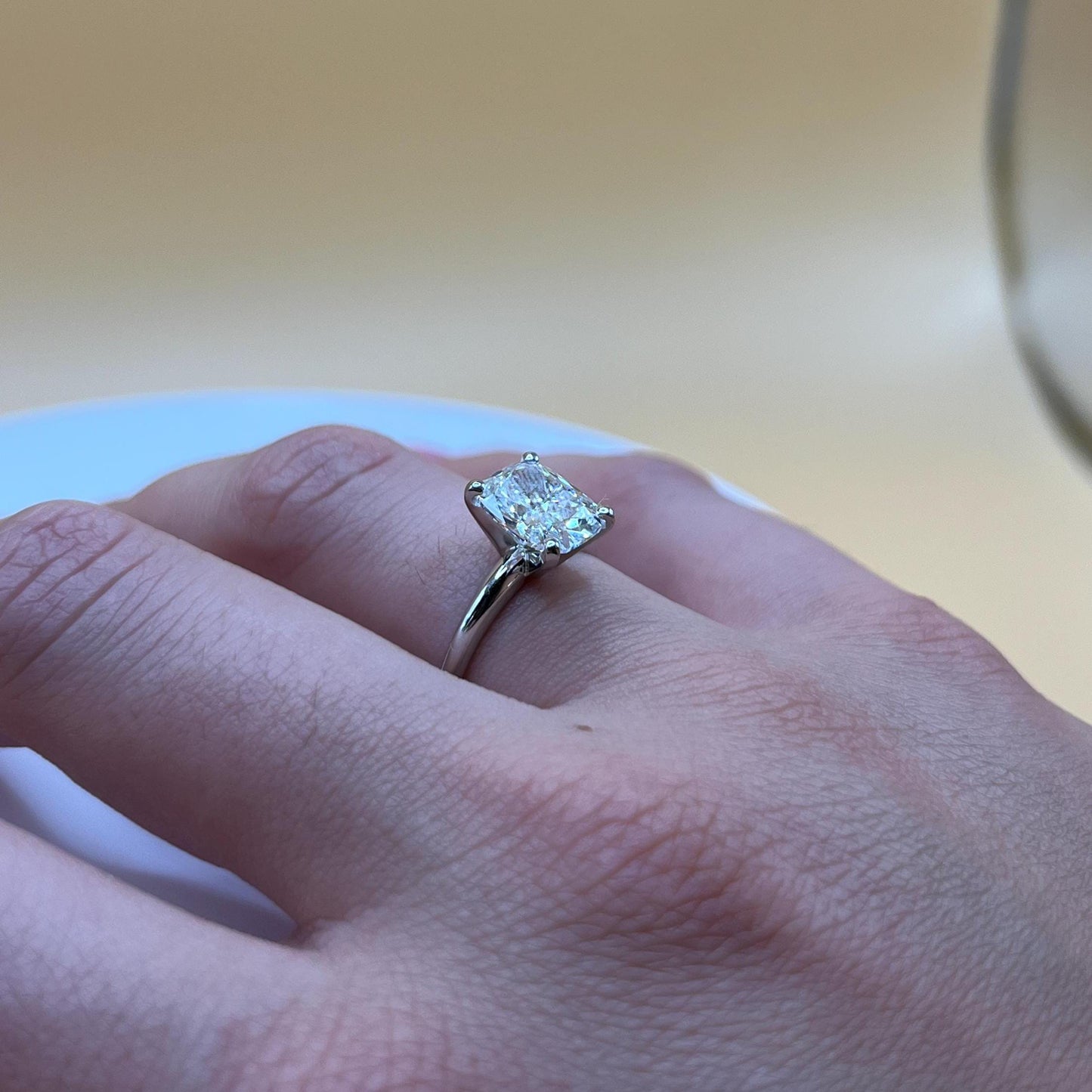 Lab Grown Diamond Engagement Ring | 2 CT Elongated Cushion Certified | 14K Gold Solitaire | Gift for Proposal/Wedding/Birthday/Anniversary