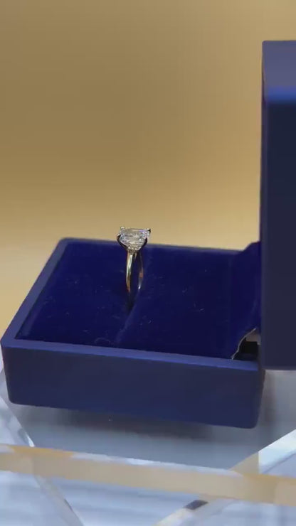 4 CT Emerald Cut Certified Lab Grown Diamond Engagement Ring