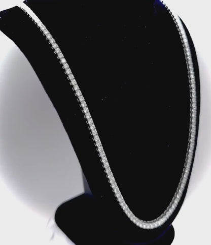 7 Ct Certified Lab Grown Diamond Tennis Necklace: 14K White Gold Eternity Necklace