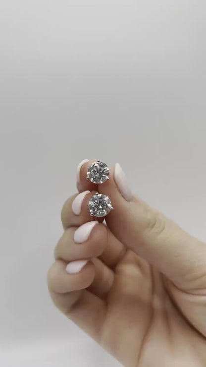 0.5 CT Round Certified Lab Grown Diamond Stud Earrings (0.25 CT Each)