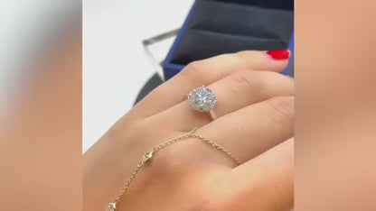 Halo 2 Carat Round Engagement Ring | Certified Lab Grown Diamond