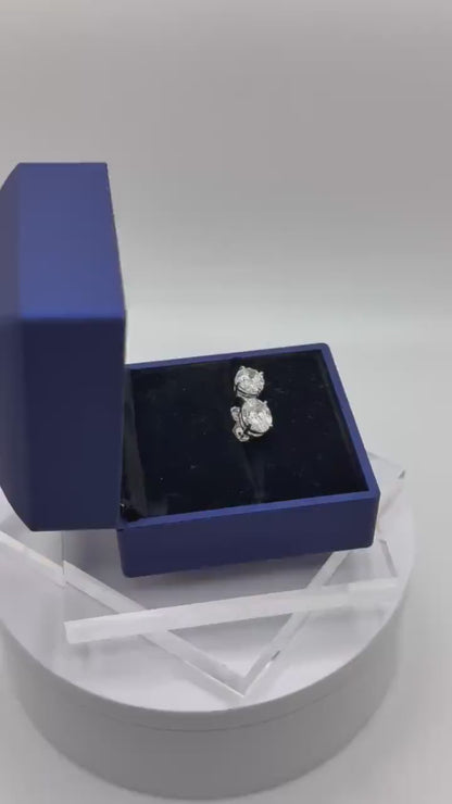 Oval 6 CT Certified Lab Grown Diamond Stud Earrings (3 CT Each)